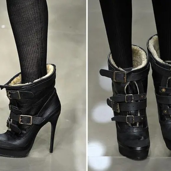 Burberry Leather Ankle Moto Boots - size 39 - Picture 1 of 6